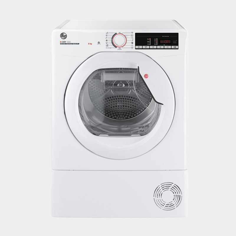 Hoover H-Dry 300 8kg Heat Pump Tumble Dryer – Energy Efficient, Sensor Dry, Wi-Fi Connected, White (HLE H8A2TE-80)