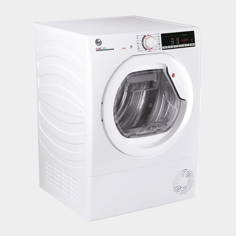 Hoover H-Dry 300 8kg Heat Pump Tumble Dryer – Energy Efficient, Sensor Dry, Wi-Fi Connected, White (HLE H8A2TE-80)