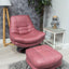 Axis Swivel Chair & Footstool  Blush Pink