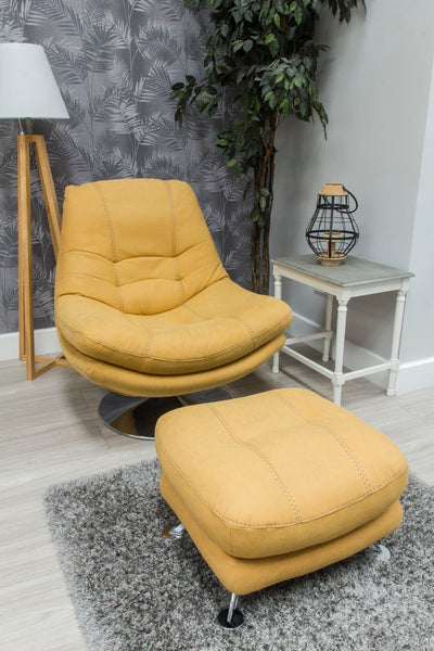 Axis Swivel Chair & Footstool  Yellow