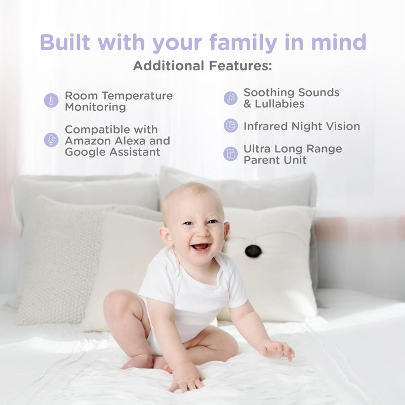 Hubble Nursery Pal Glow+ 5 Video Baby Monitor White
