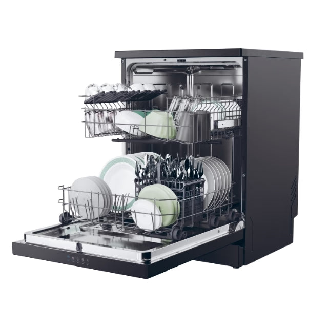 Candy Rapido 13 Place Freestanding Dishwasher CF3C9E0B‑80 – Black Freestanding Dishwasher 13 Place Settings