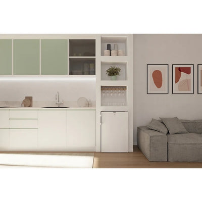 Hoover H-Fridge 300 HONLQ2S58EWHK Mini Refrigerator – 129 L Undercounter Fridge, White, Adjustable Shelves, Reversible Door