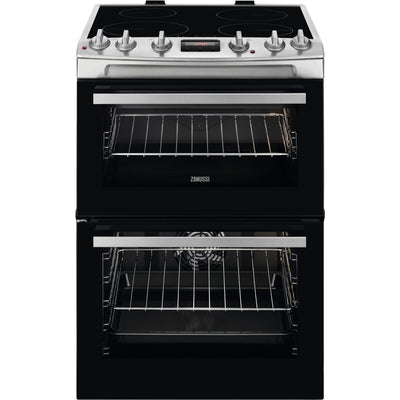 Zanussi 60Cm Induction Electric Cooker With Double Oven Black/Stainless Steel - ZCI66250XA