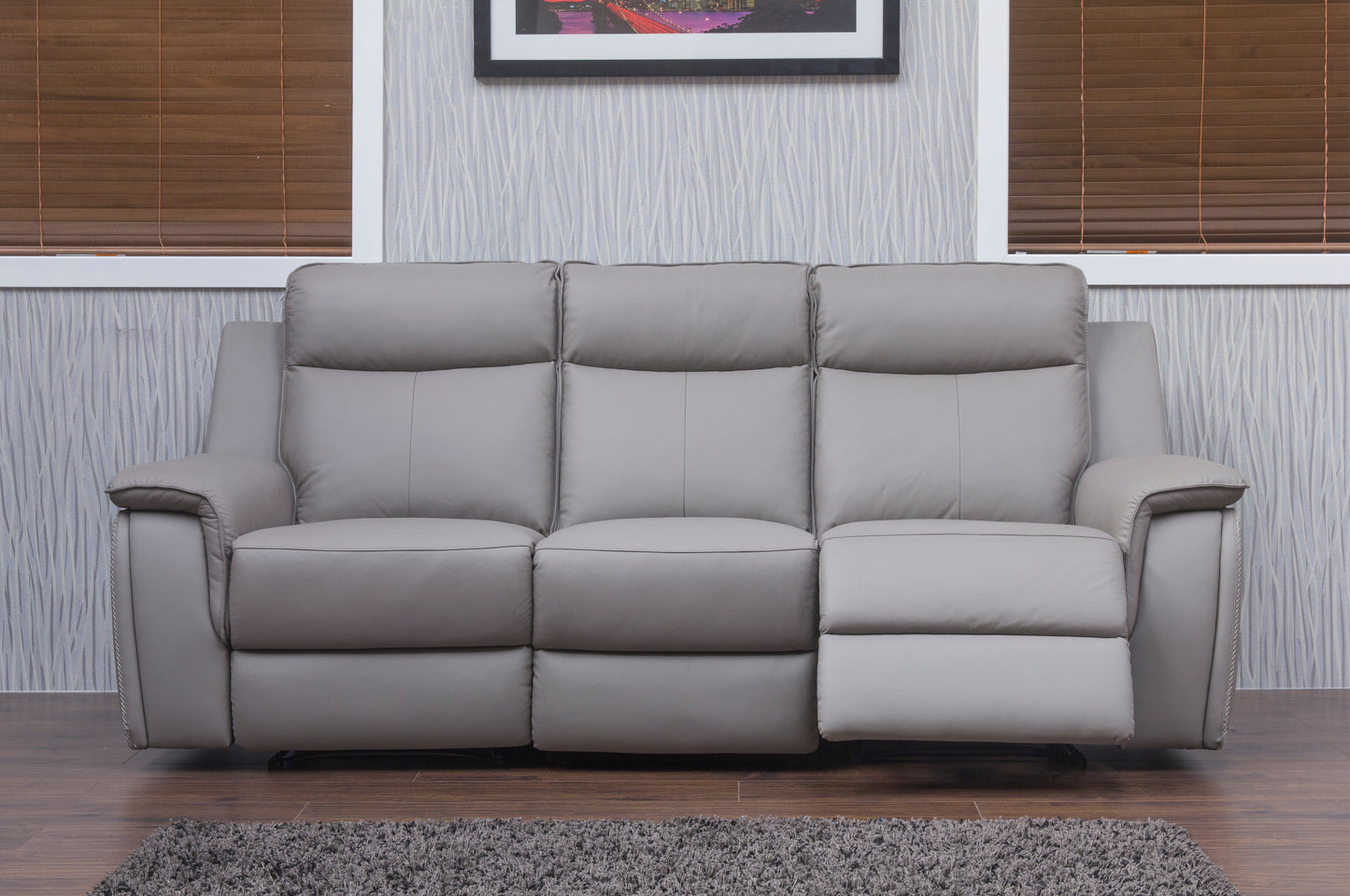 Infiniti Half Leather Modular Sofa - Taupe Grey