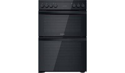 Indesit Electric Double Cooker 60cm Black - ID67V9KMBUK