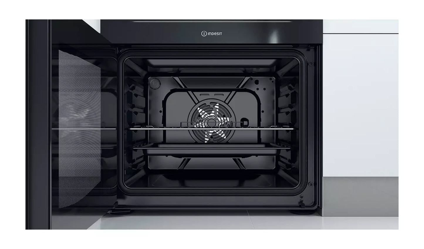 Indesit Electric Double Cooker 60cm Black - ID67V9KMBUK