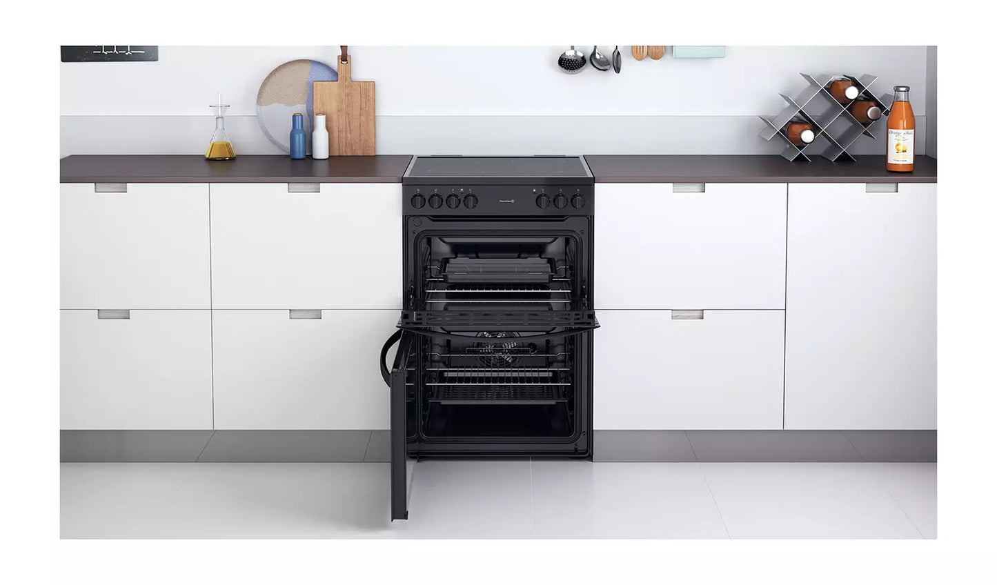Indesit Electric Double Cooker 60cm Black - ID67V9KMBUK