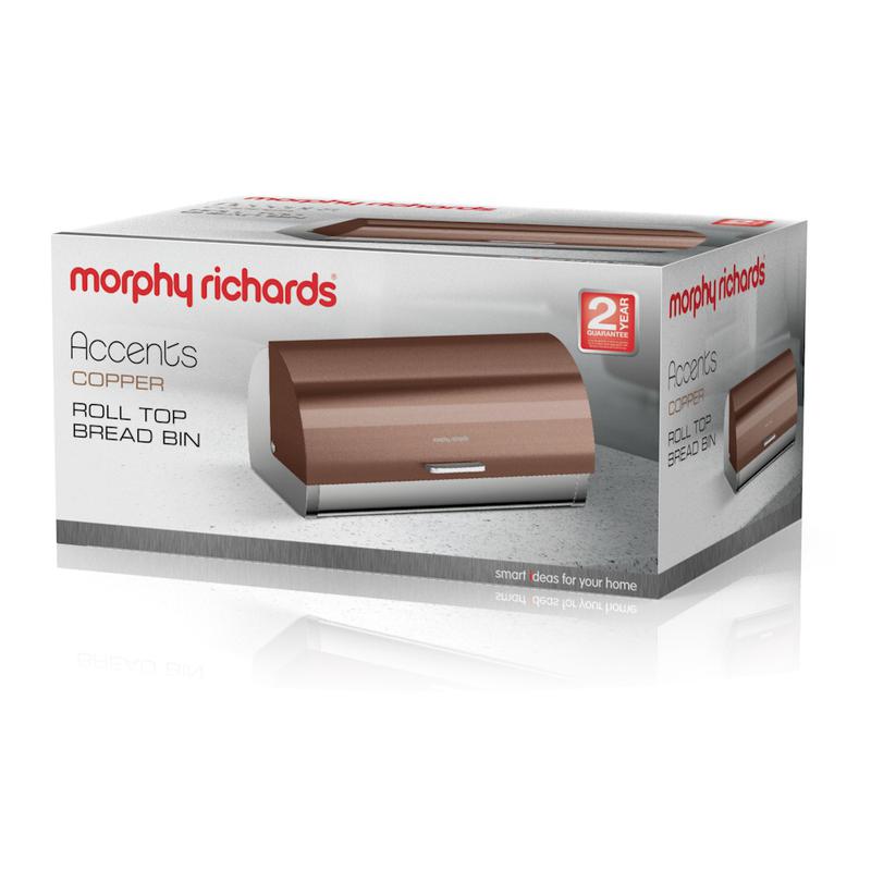 Morphy Richards Accents Roll Top Bread Bin Copper