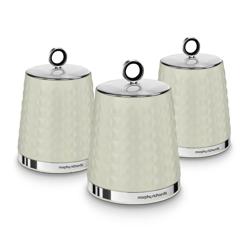 Morphy Richards Dimensions Set of 3 Canisters Ivory Cream