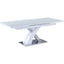 Essentials	Dining Tables 1.6 - 2m Gloss/Glass Top Extending Dining Table White/Chrome Base