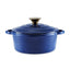 Barbary Oak Foundry 20cm Round Cast Iron Casserole Limoges Blue