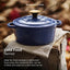 Barbary Oak Foundry 20cm Round Cast Iron Casserole Limoges Blue