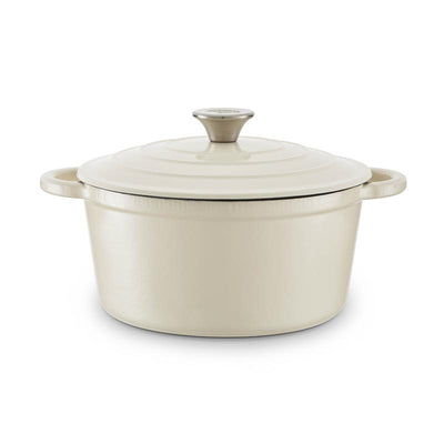 Barbary Oak Foundry 24cm Round Cast Iron Casserole Camembert Cream