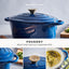 Barbary Oak Foundry 29cm Oval Cast Iron Casserole Limoges Blue