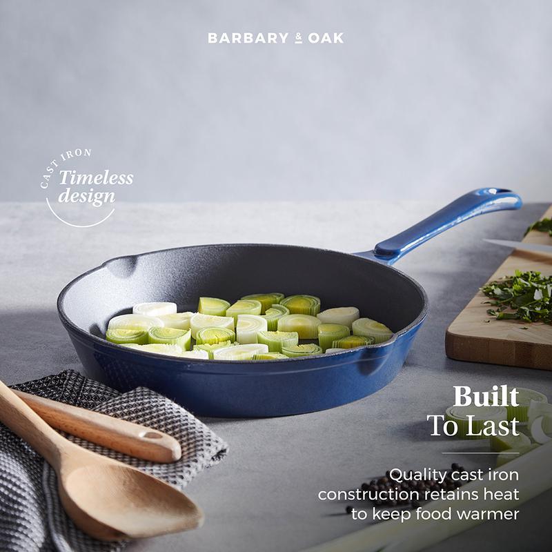 Barbary Oak 26cm Cast Iron Round Frying Pan
