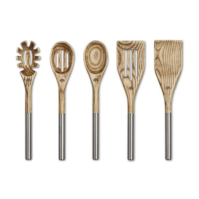 Hoxton 5 Piece Utensil Set with Holder Ash Wood