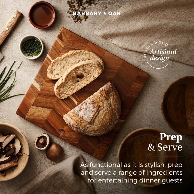 Square Acacia Chevron Chopping Board