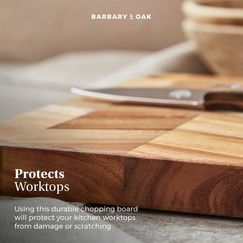 Barbary Oak Square Acacia Chevron Chopping Board - BO847024