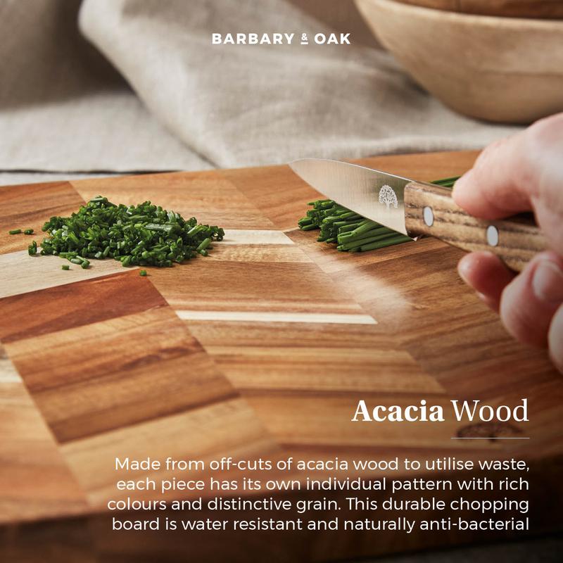Barbary Oak Square Acacia Chevron Chopping Board - BO847024