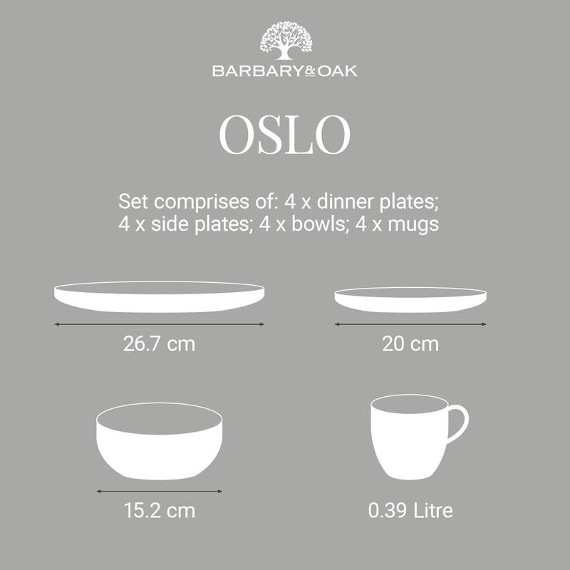 Barbary Oak Oslo 16 Piece Dinnerware Set