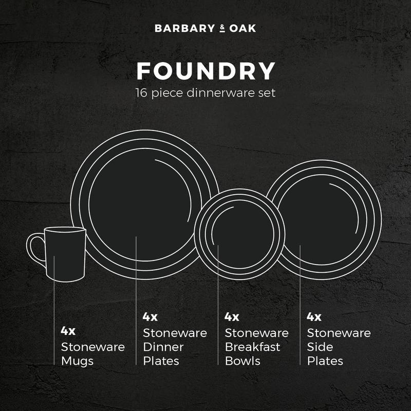 Barbary Oak Foundry 16 Piece Dinnerware Set