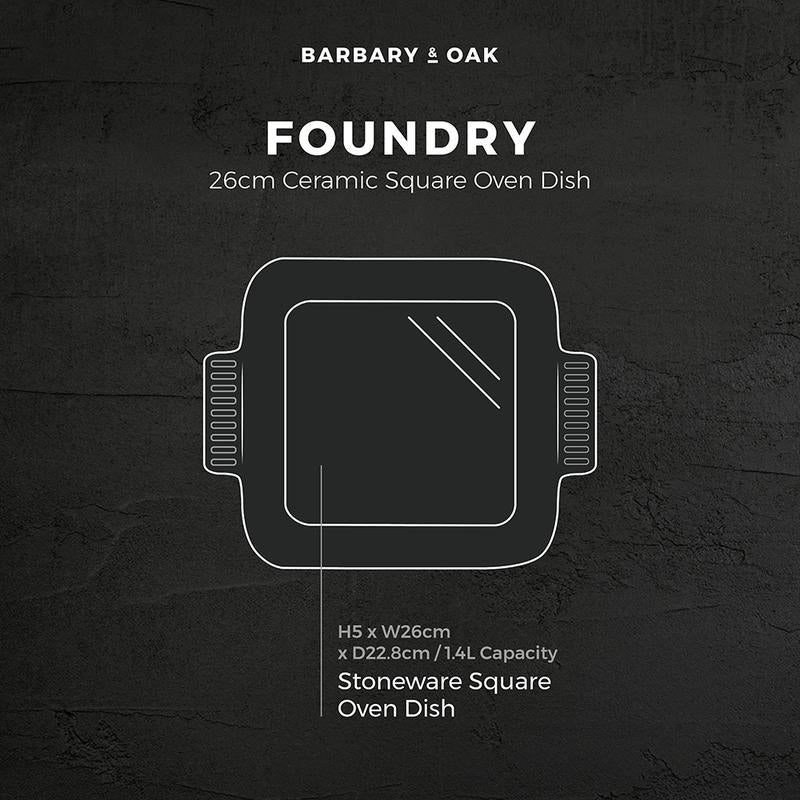 Barbary Oak 26cm Ceramic Square Oven Dish