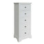 Essentials	BP Bedroom - White 5 Drawer Narrow Chest