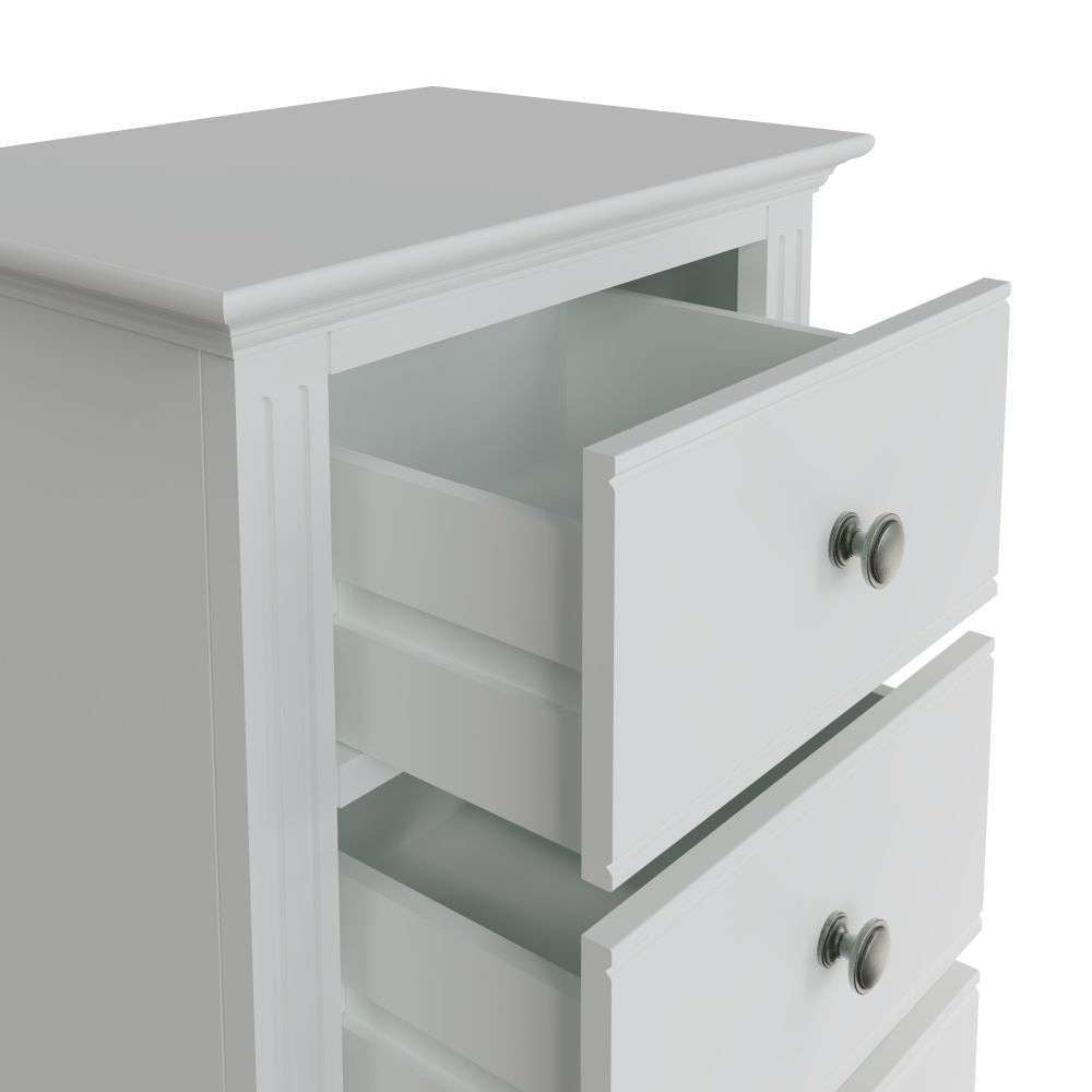 Essentials	BP Bedroom - White 5 Drawer Narrow Chest