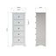 Essentials	BP Bedroom - White 5 Drawer Narrow Chest