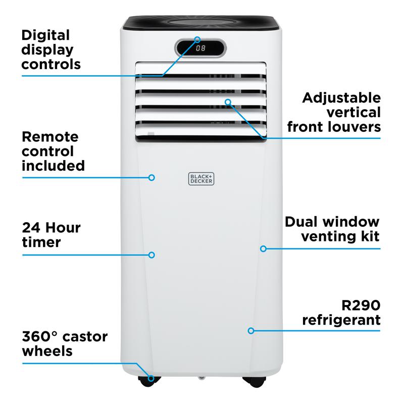 BLACK+DECKER Portable 5000 BTU 3-in-1 Smart Air Conditioner White - BXAC40023GB