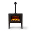 BLACK+DECKER 1.8KW Log Effect Fireplace with Chimney Black