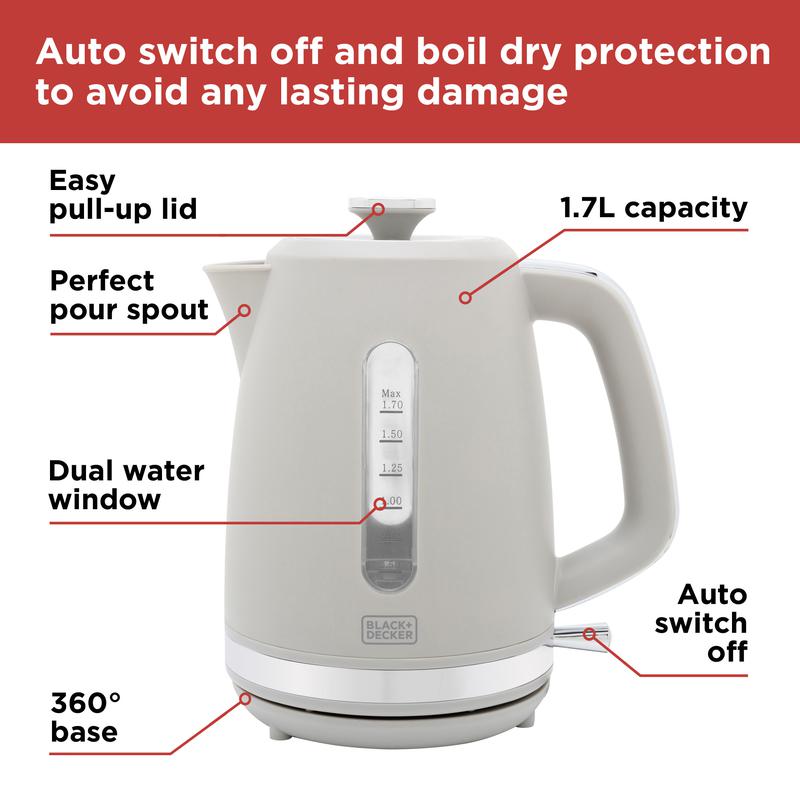 BLACK+DECKER 3000W 1.7L Kettle Plastic