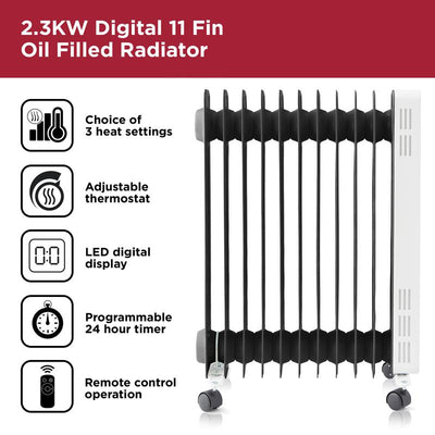 BLACK+DECKER 2.3KW Digital Oil Filled Radiator - BXRA43015GB