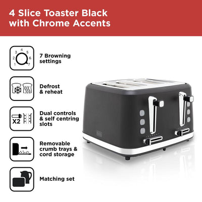 BLACK+DECKER 4 Slice Toaster - BXTO20079GB