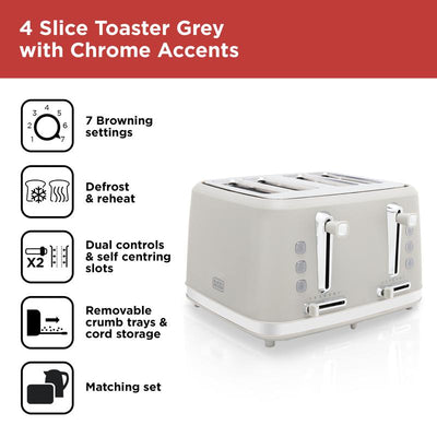 BLACK+DECKER 4 Slice Toaster - BXTO20080GB