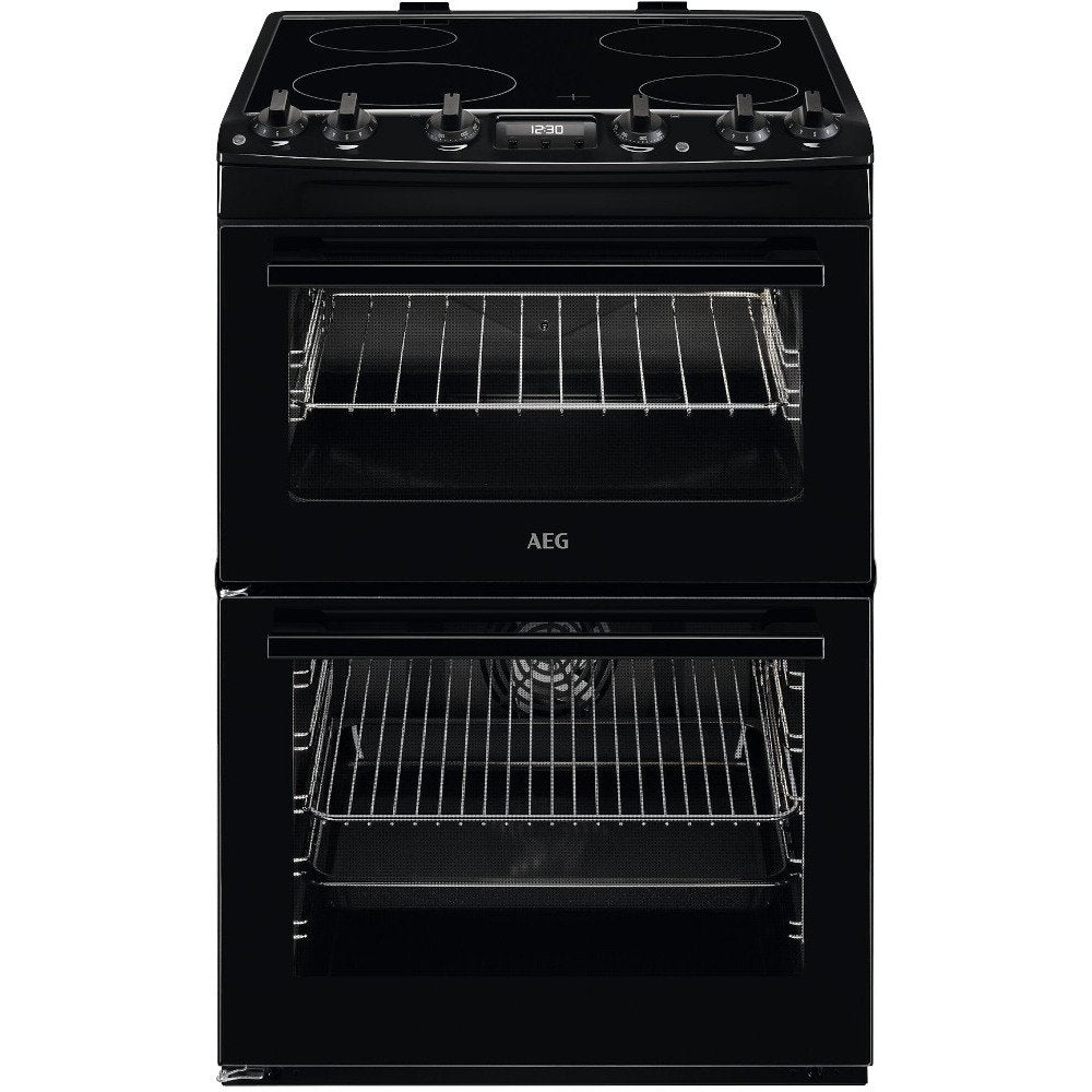 AEG 5000 SurroundCook CCX6540ACB 60cm Electric Cooker with Double Oven & 4-Zone Ceramic Hob – Black – A Rated