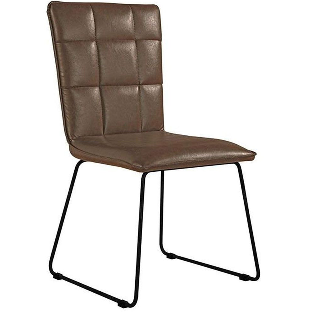 Essentials	Chair Collection - Panel back chair with angled legs - Brown