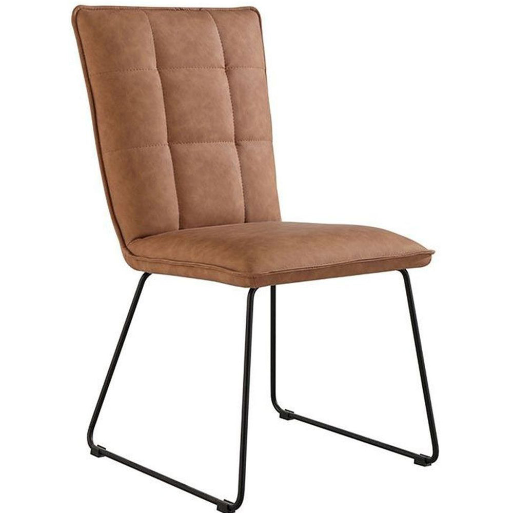 Essentials	Chair Collection - Panel back chair with angled legs - Tan