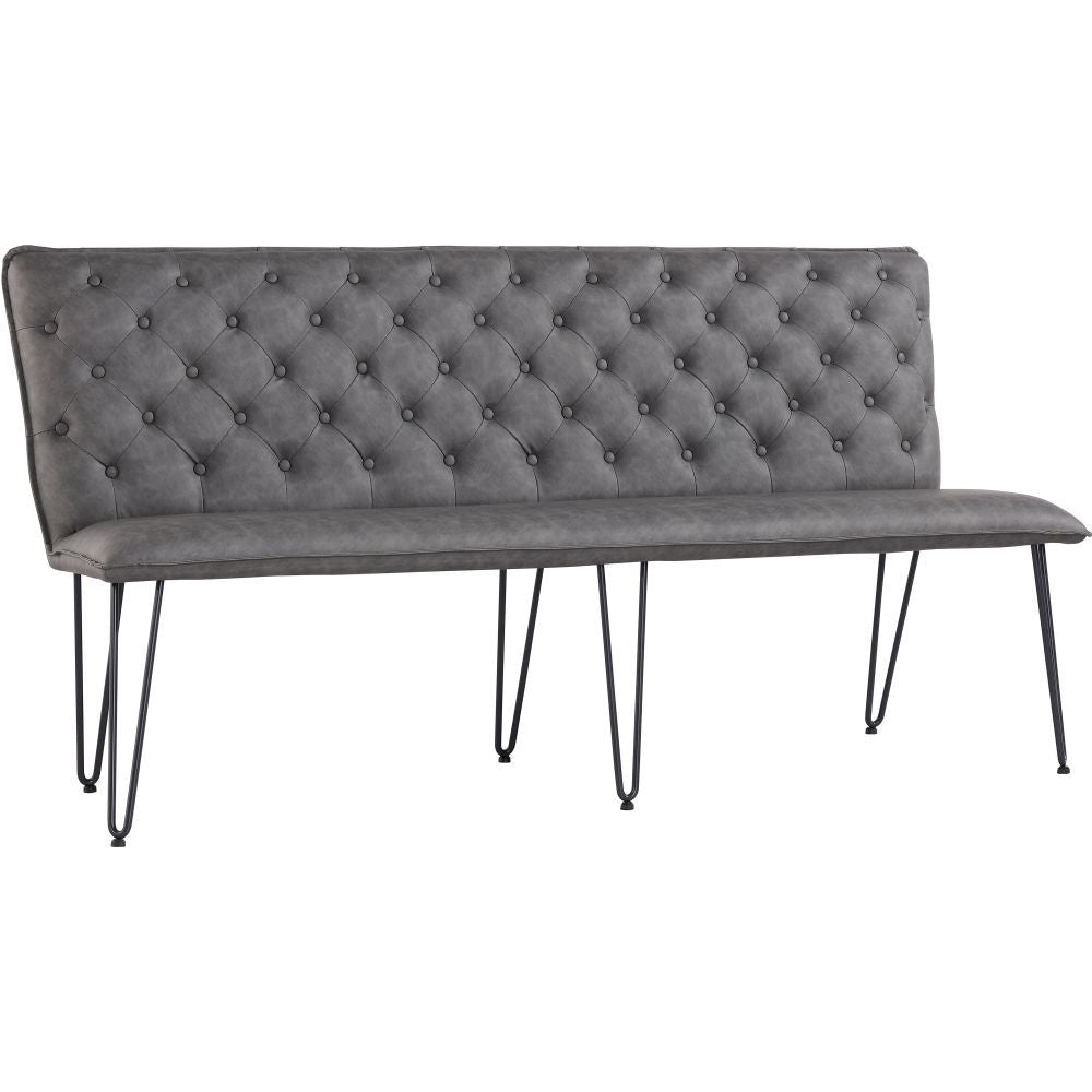 Essentials	Chair Collection - Studded back bench 180cm with hairpin legs