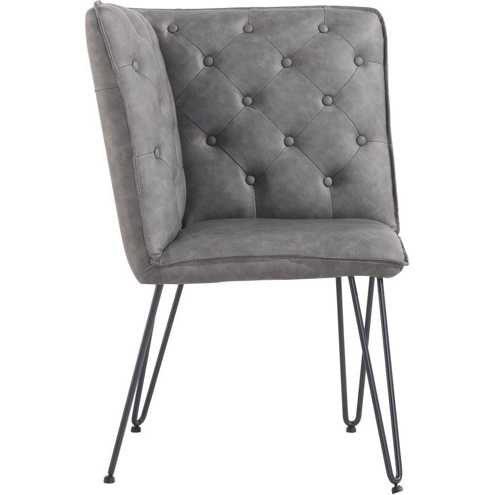 Essentials	Chair Collection Studded Back Grey Corner Bench