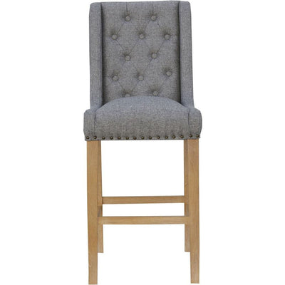 Essentials	Chair Collection - Button back stool with studs