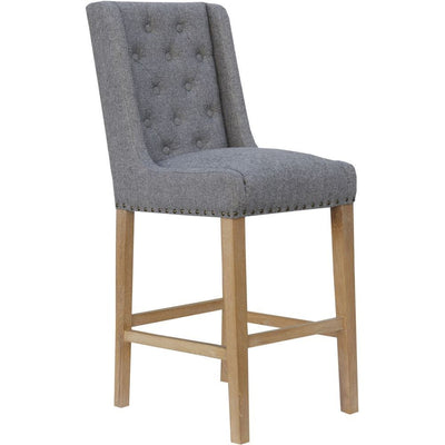 Essentials	Chair Collection - Button back stool with studs