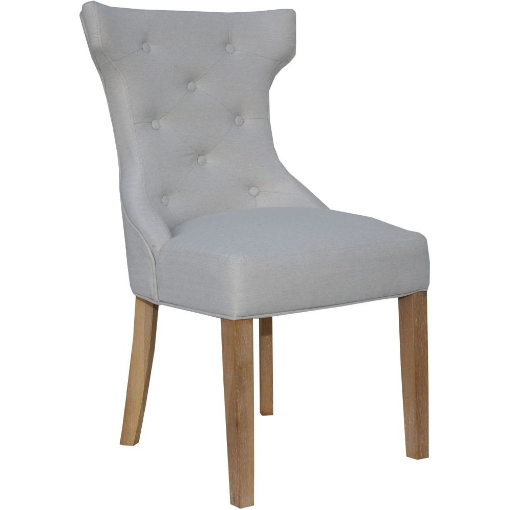 Essentials	Chair Collection - Winged Button Back Chair with metal ring