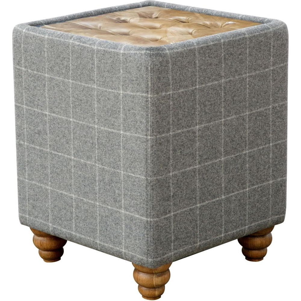 Essentials	Chair Collection - Button Top Side Table with Glass Inlay
