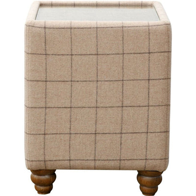 Essentials	Chair Collection - Button Top Side Table with Glass Inlay