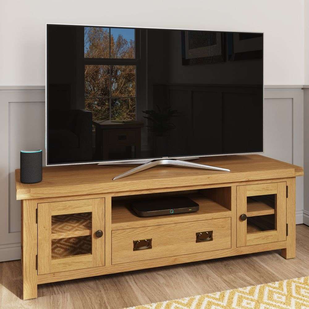 Essentials	CO Dining & Occasional	Large TV Unit Medium Oak finish