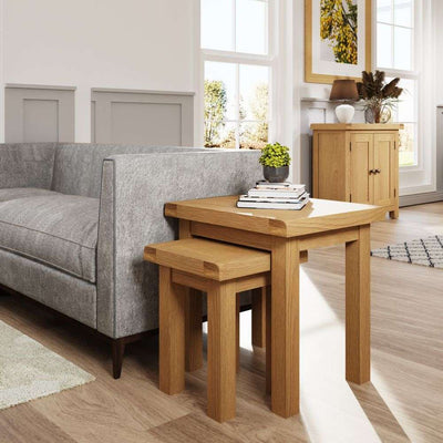 Essentials	CO Dining & Occasional	Nest Of 2 Tables Medium Oak finish