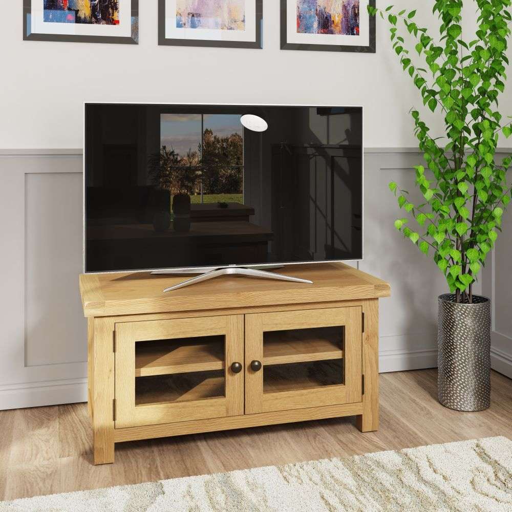 Essentials	CO Dining & Occasional	Standard TV Unit (With Glass Doors) Medium Oak finish