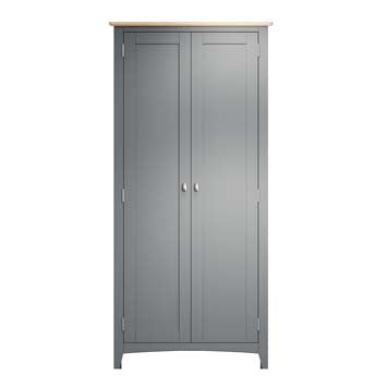 Essentials 2 Door Full Hanging Wardrobe - Grey